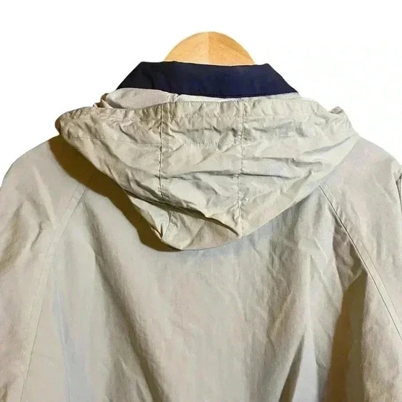 VGT EXODUS Windbreaker Jacket Hooded Front Pockets Zip-up Cream/Beige Size L - Picture 6 of 16
